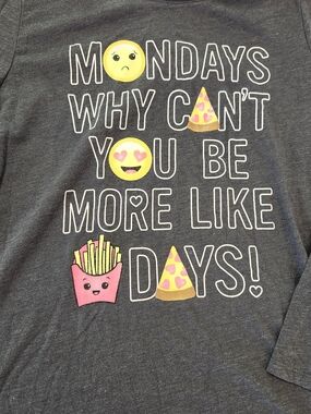 The Children's Place Girls Gray Graphic Tee Emoji Tee Shirt XXL